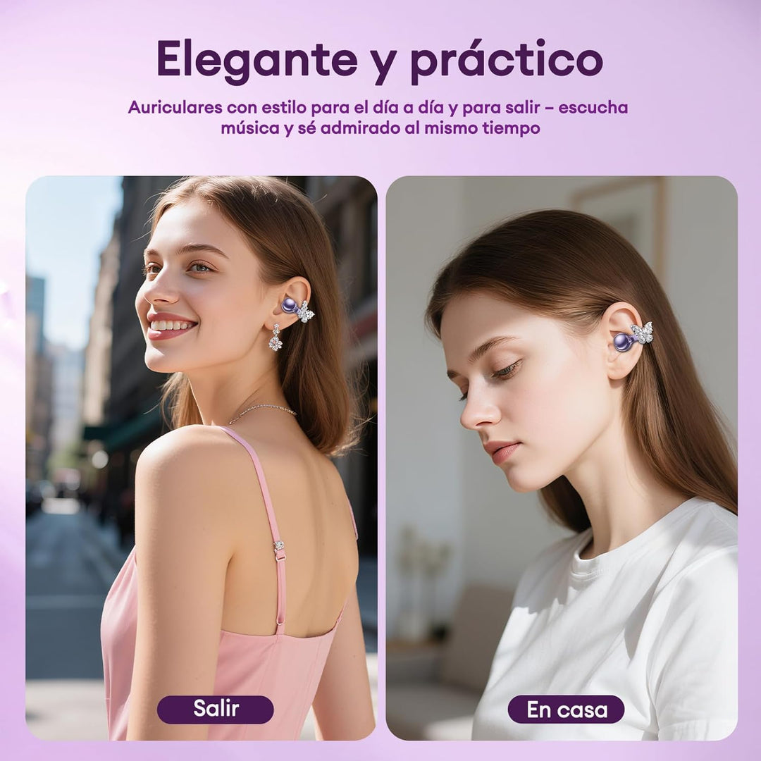 Schmuck Ohrringe Clip On Kopfhörer Mit Touchscreen,Open Ear Kopfhörer Kabellos Bluetooth 5.4,Kabello