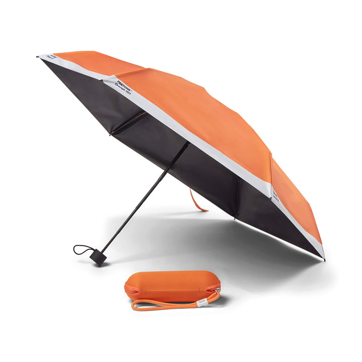 Pantone, Taschenschirm inkl. modischem Reise-Etui, Orange 021, Orange 021