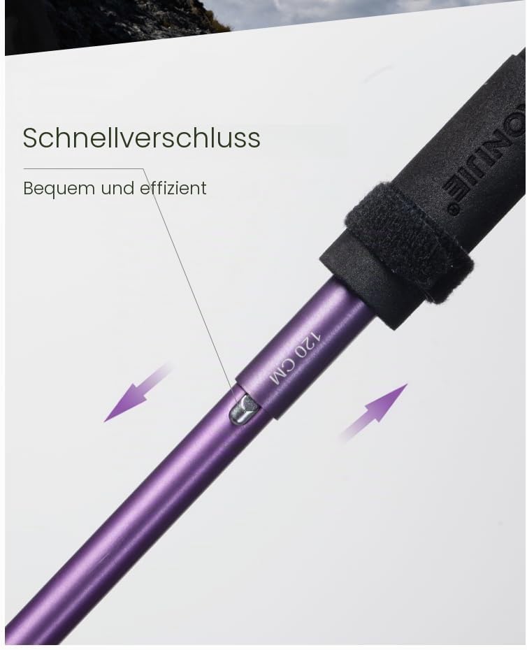 AONIJIE 2-Pack Faltbar Z-Wanderstöcken ultrakompakt Trekkingstöcke für Trekking, Wanderungen, Reisen