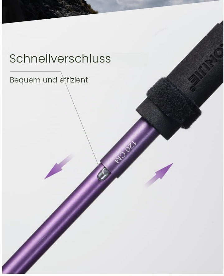 AONIJIE 2-Pack Faltbar Z-Wanderstöcken ultrakompakt Trekkingstöcke für Trekking, Wanderungen, Reisen