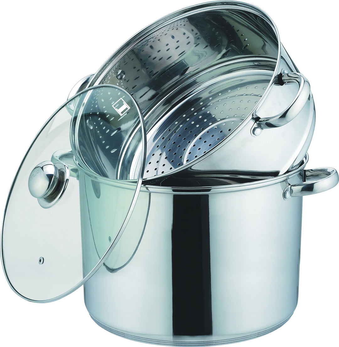 Kamberg 0008071 – Couscoustopf/Dampfgarer/Kochtopf  (3‑in‑1) – Durchmesser 24 cm – 8 Liter – Hochwer