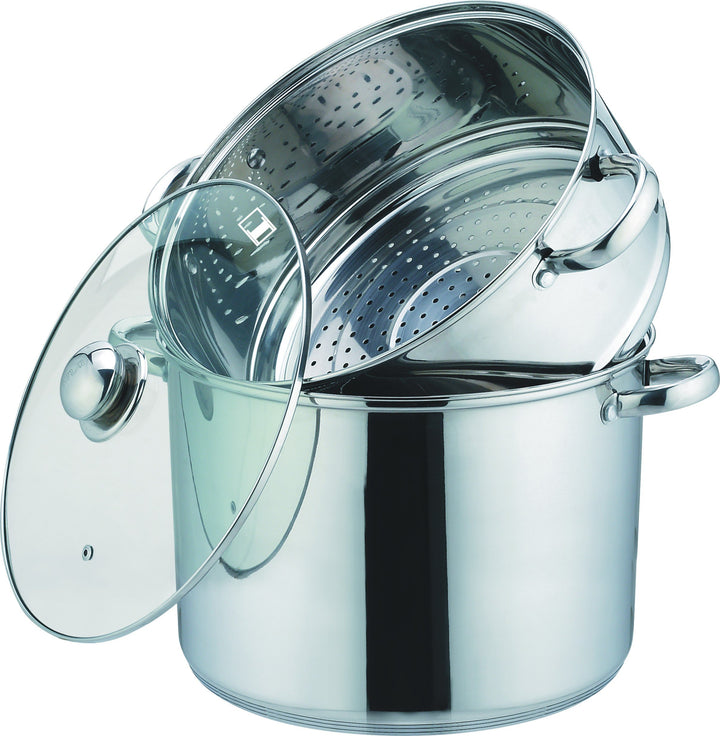 Kamberg 0008071 – Couscoustopf/Dampfgarer/Kochtopf  (3‑in‑1) – Durchmesser 24 cm – 8 Liter – Hochwer