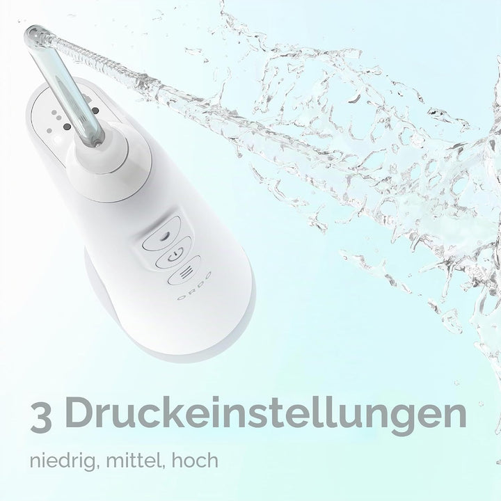Ordo Munddusche, kabellos, 3 Druckeinstellungen, tragbare Reise-Flosser, wiederaufladbar, IPX7 wasse