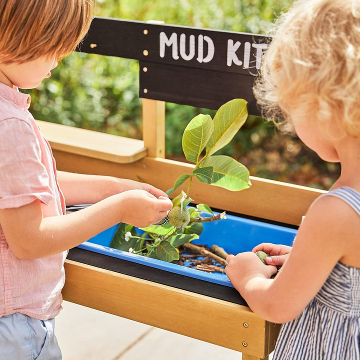pt, Outdoor Mud Kitchen, Kinder Outdoor-Küche aus Holz für Pretend und Spielen, Schlamm, Wasser, San