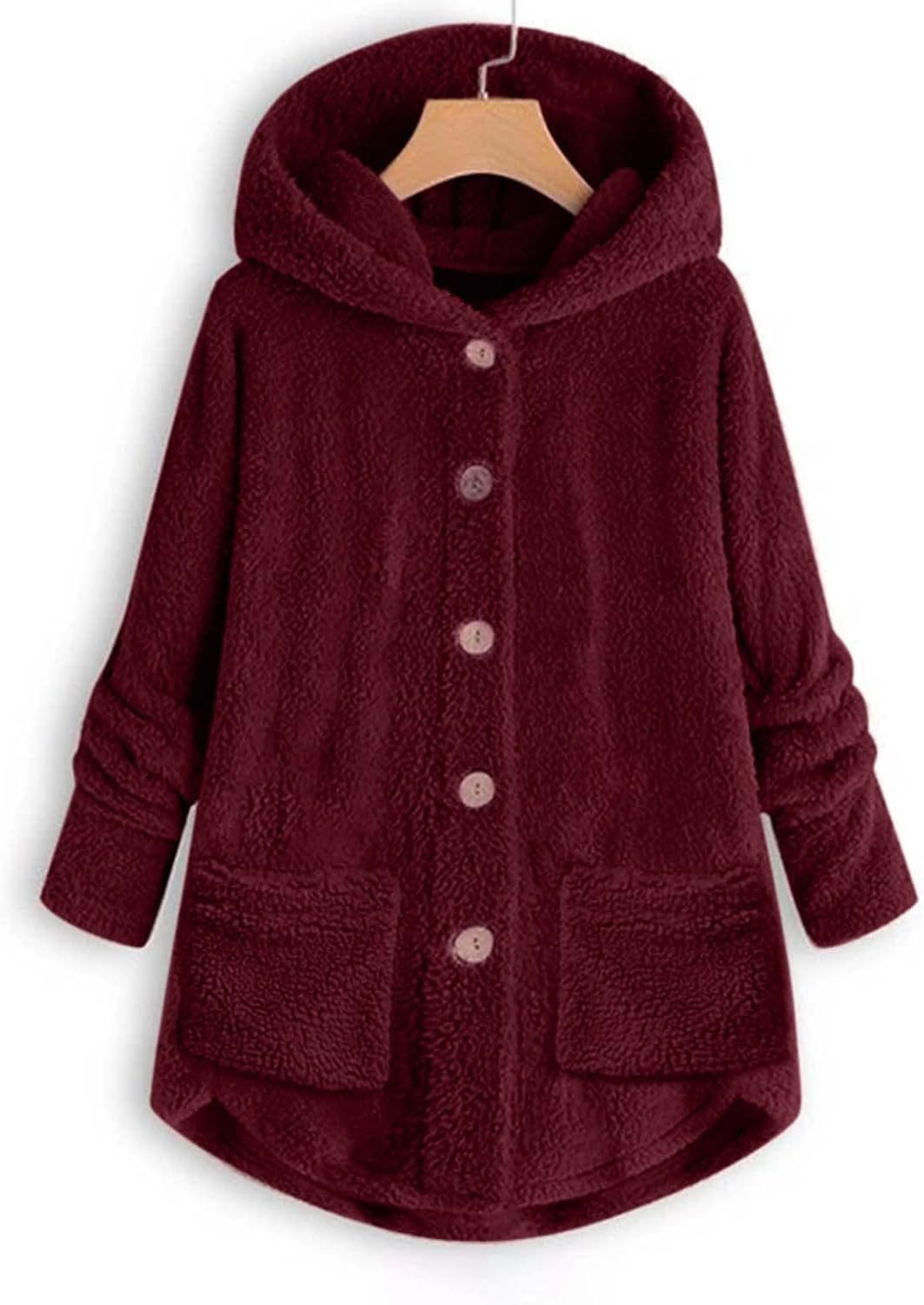 Ansenesna Teddyjacke Damen Mit Kapuze Winterjacke Damen Teddyfleece Warm Gefüttert Wintermantel Frau