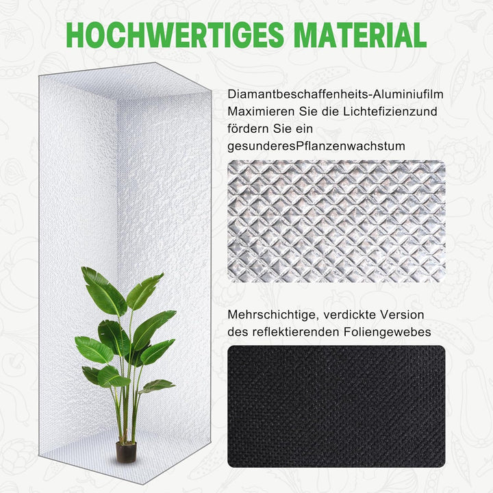 Grow Set Komplettset, Led Grow Tent Kit,120W LED Grow Lampe Vollspektrum,Komplettes Hydroponics 600D