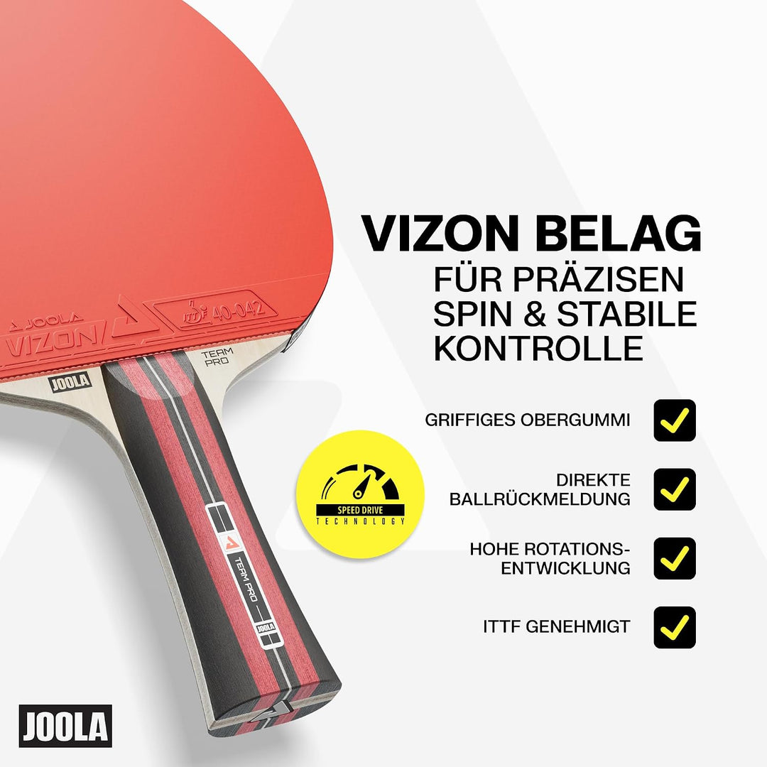 JOOLA Team Pro Tischtennis Set - 2 Schläger + 3 Bälle + Hülle - 6-teilig