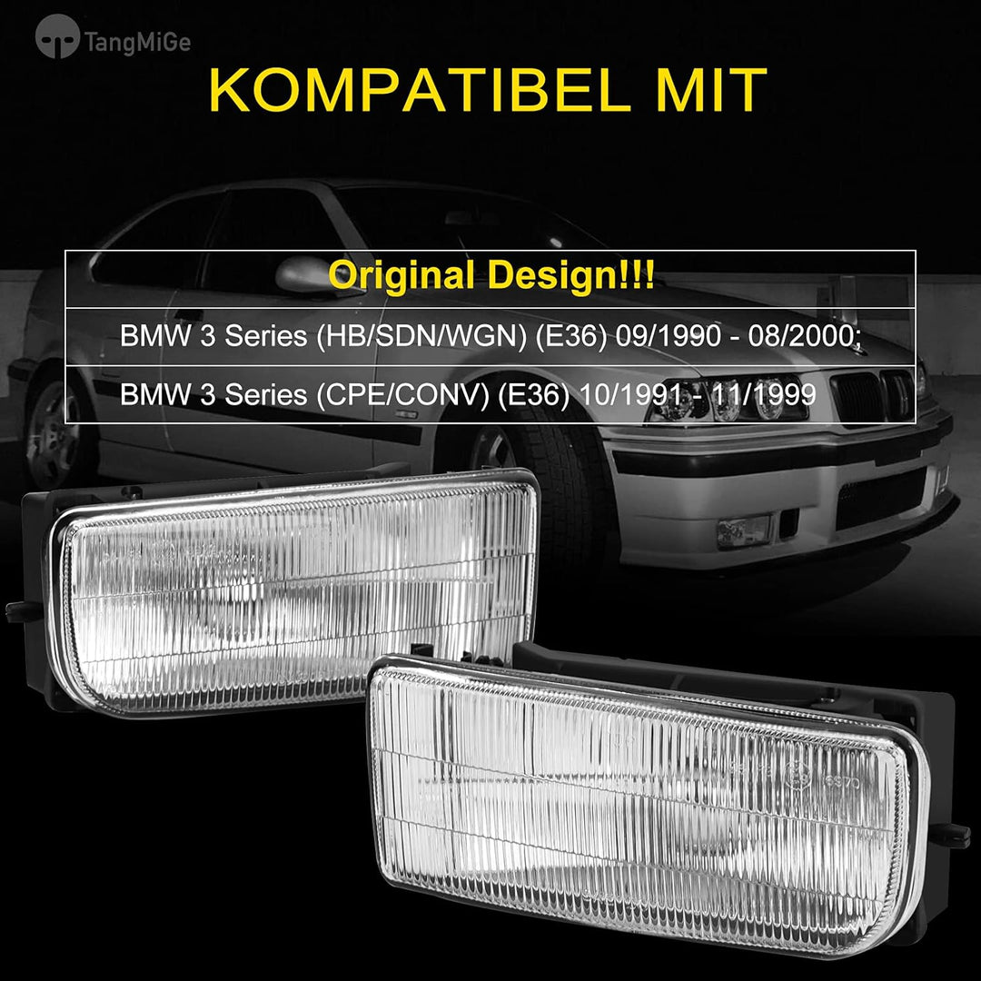 TangMiGe Nebelscheinwerfer für BMW E36 3er HB SDN WGN CPE CONV, (318i 318is 318ti 320i 323i 323is 32