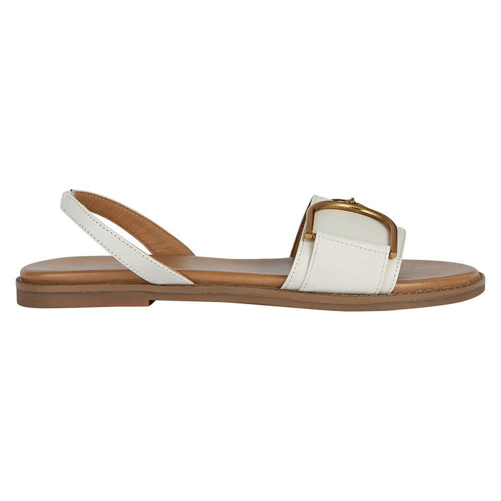 Geox Damen D NaileenFlat Sandal 40 EU Off White, 40 EU Off White