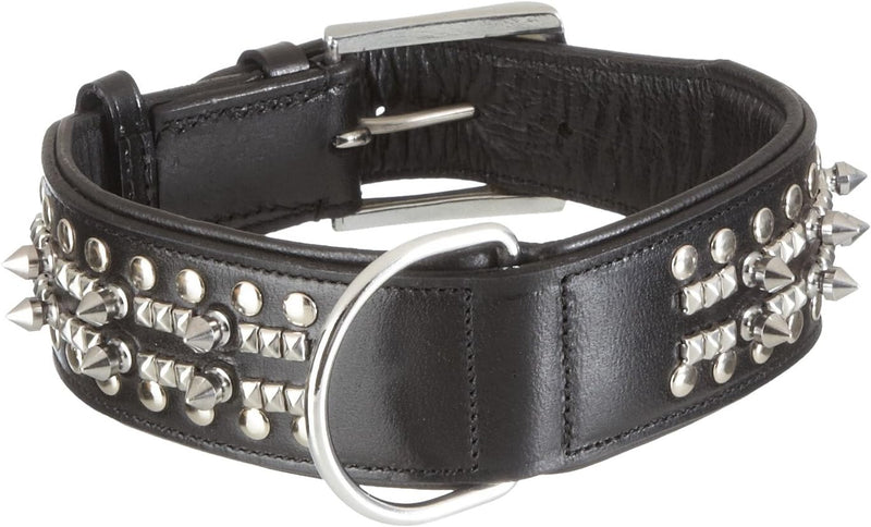 Nobby Leder Halsband DELGADO, schwarz 55 cm (48-53 cm), 50 mm, 1 Stück schwarz L: 55 cm, B: 50 mm, s