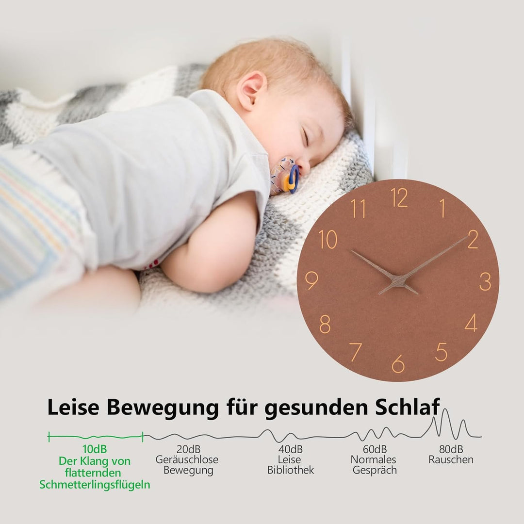 MDF Holz Wanduhr Ohne TickgeräUsche Lautlos Modern Quarz Gross Batterie Betriebene Wanduhr Einfach z