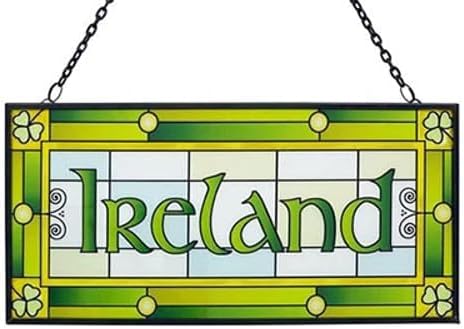 Royal Tara Irland Kleeblatt Buntglas-Sonnenfänger zum Aufhängen Rechteckig St. Patrick&