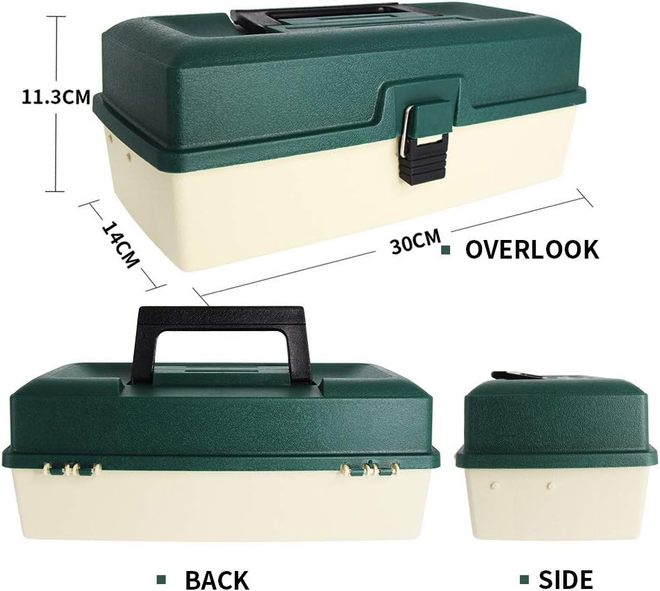 Croch Angelkoffer für Angel Zubehör und Geräte Grün, Grün