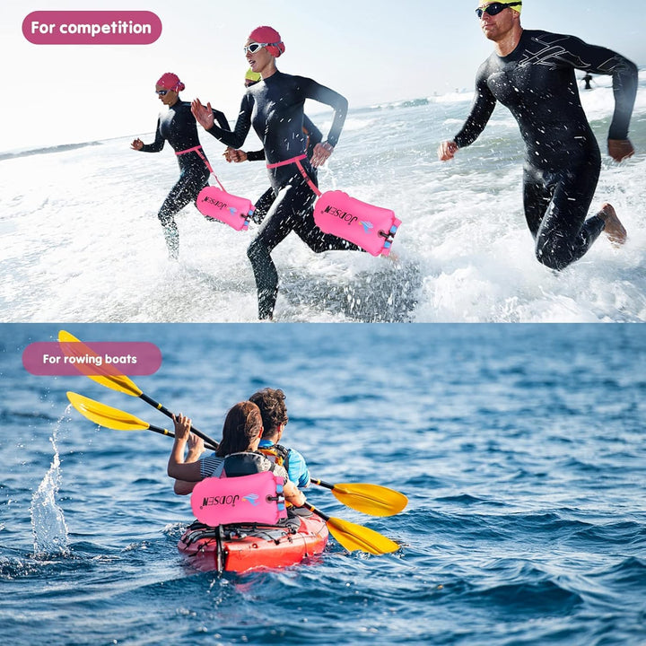 Schwimmboje,Boje Schwimmen Aufblasbare Trockentasche 20l mit Wasserdichter Handytasche,Trockensack f