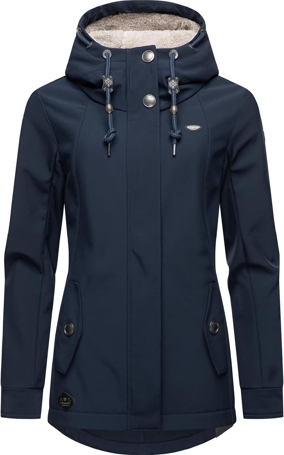 Ragwear Damen Übergangsjacke Softshelljacke wasserdicht atmungsaktiv mit Kapuze Monadde Softshell XS