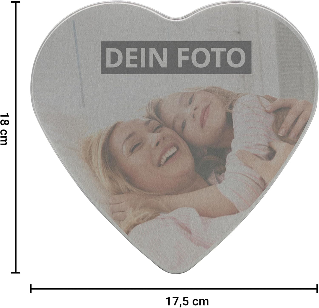 Personalisierte Herzdose mit Foto - Blechdose in Herzform mit eigenem Motiv selbst gestalten Herz (1