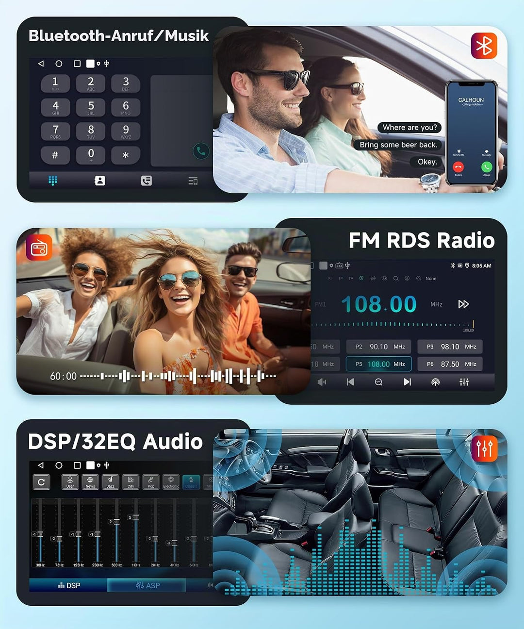 4 Core 64G Hodozzy Carplay Autoradio für Mercedes Benz C-Klasse W203 CLC-Klasse W203, 7 Zoll Touchsc