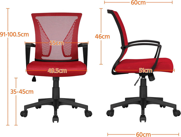 Yaheetech Bürostuhl Schreibtischstuhl Ergonomischer Drehstuhl Chefsessel mit Netzbezug Office Stuhl