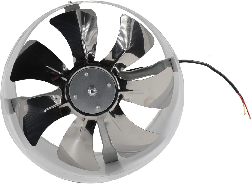 ECUTEE Rohrventilator 12" 300mm Abluftventilator Axiallüfter, Zuluft Abluft Lüfter Axialventilator I