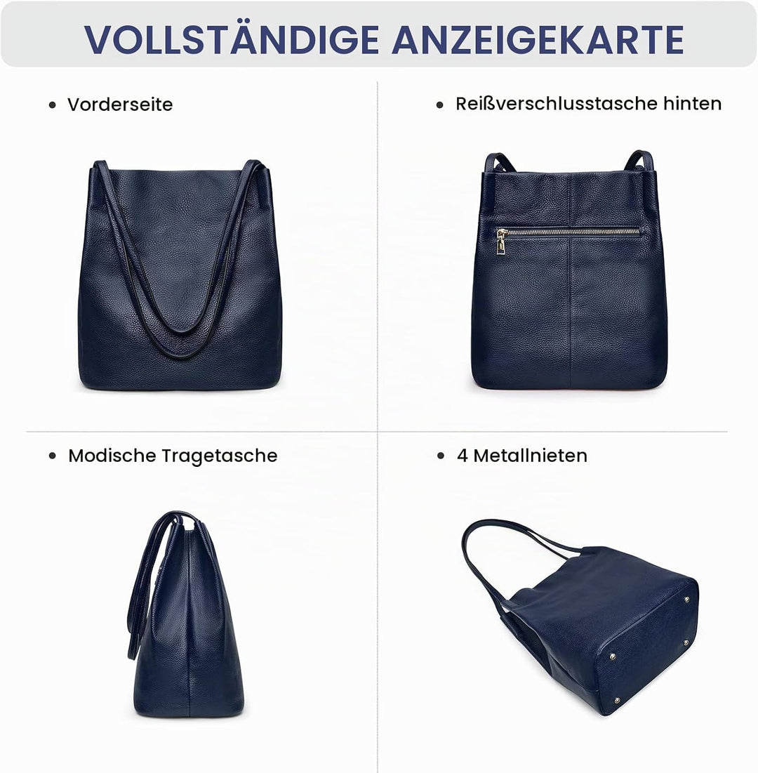 Kattee Damen weiche Echtleder Totes Umhängetasche Geldbörsen und Handtaschen mit oberem Magnetversch