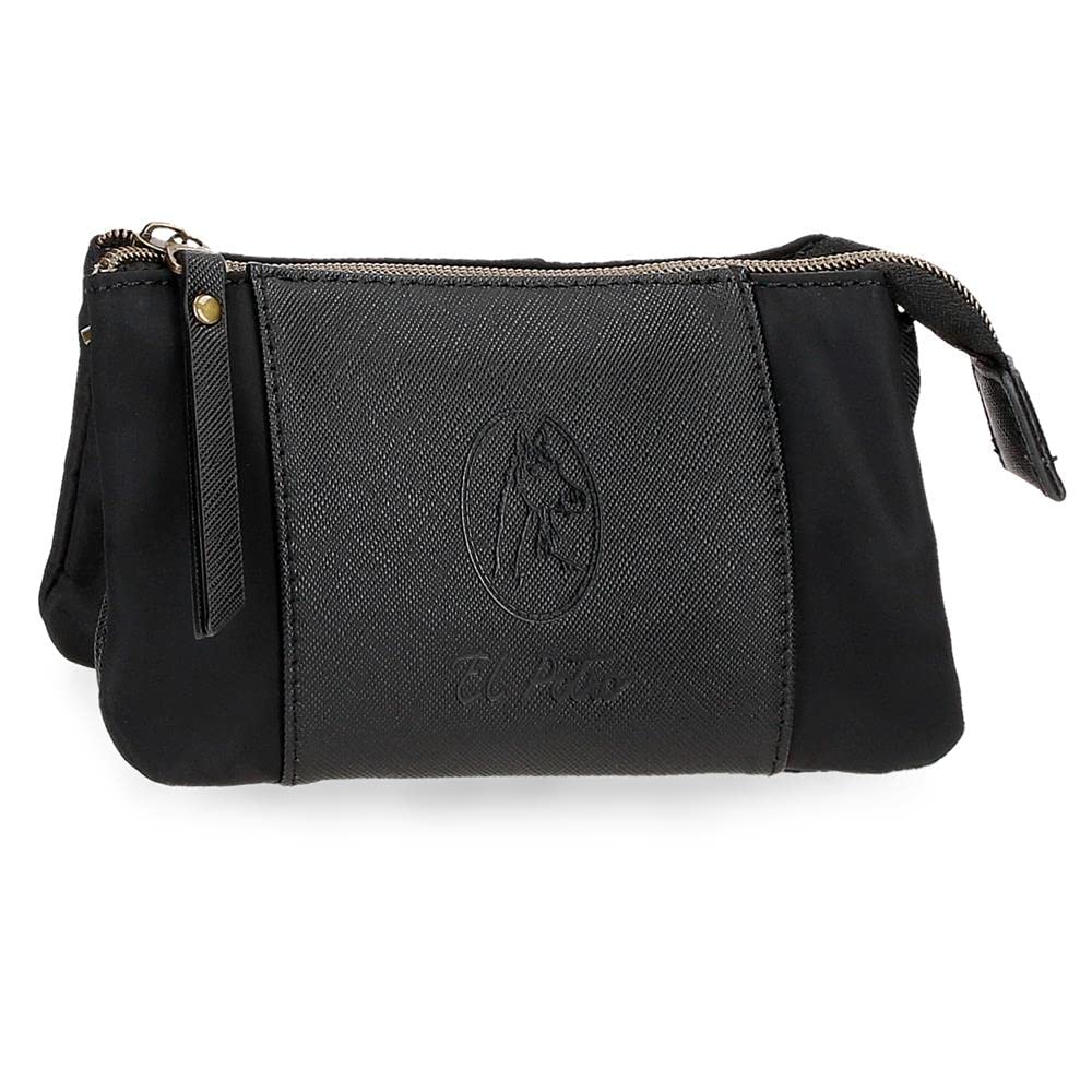 joumma bags,s.l. El Potra Wolle, lässig, schwarz, 22 x 25 x 10 cm, Polyester und PU, Schwarz, Lässig