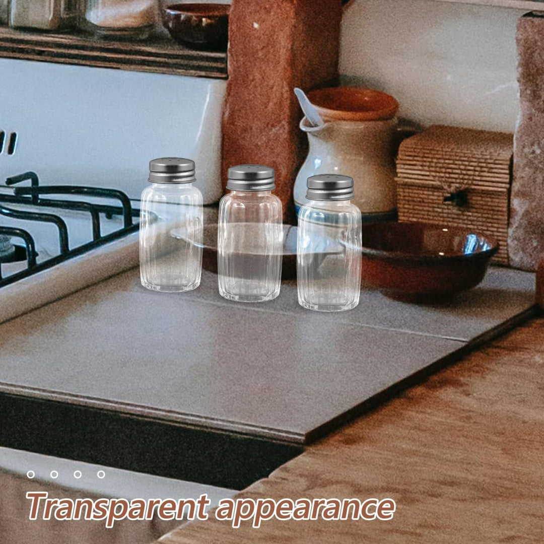 iplusmile Salz- Und Pfefferstreuer Set Aus Glas 10 Stück Mit Edelstahldeckel 1.6 Zoll Hohe Runde Gew