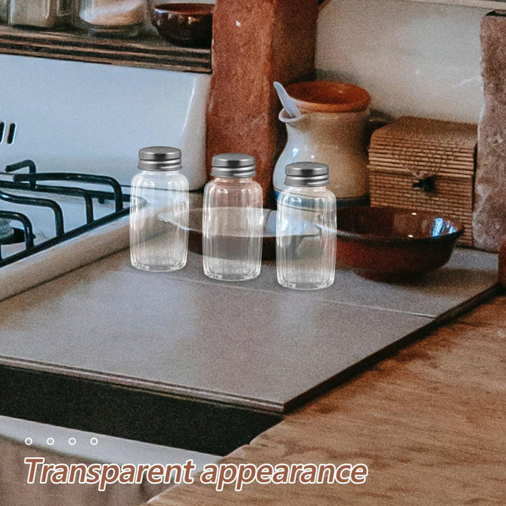 iplusmile Salz- Und Pfefferstreuer Set Aus Glas 10 Stück Mit Edelstahldeckel 1.6 Zoll Hohe Runde Gew
