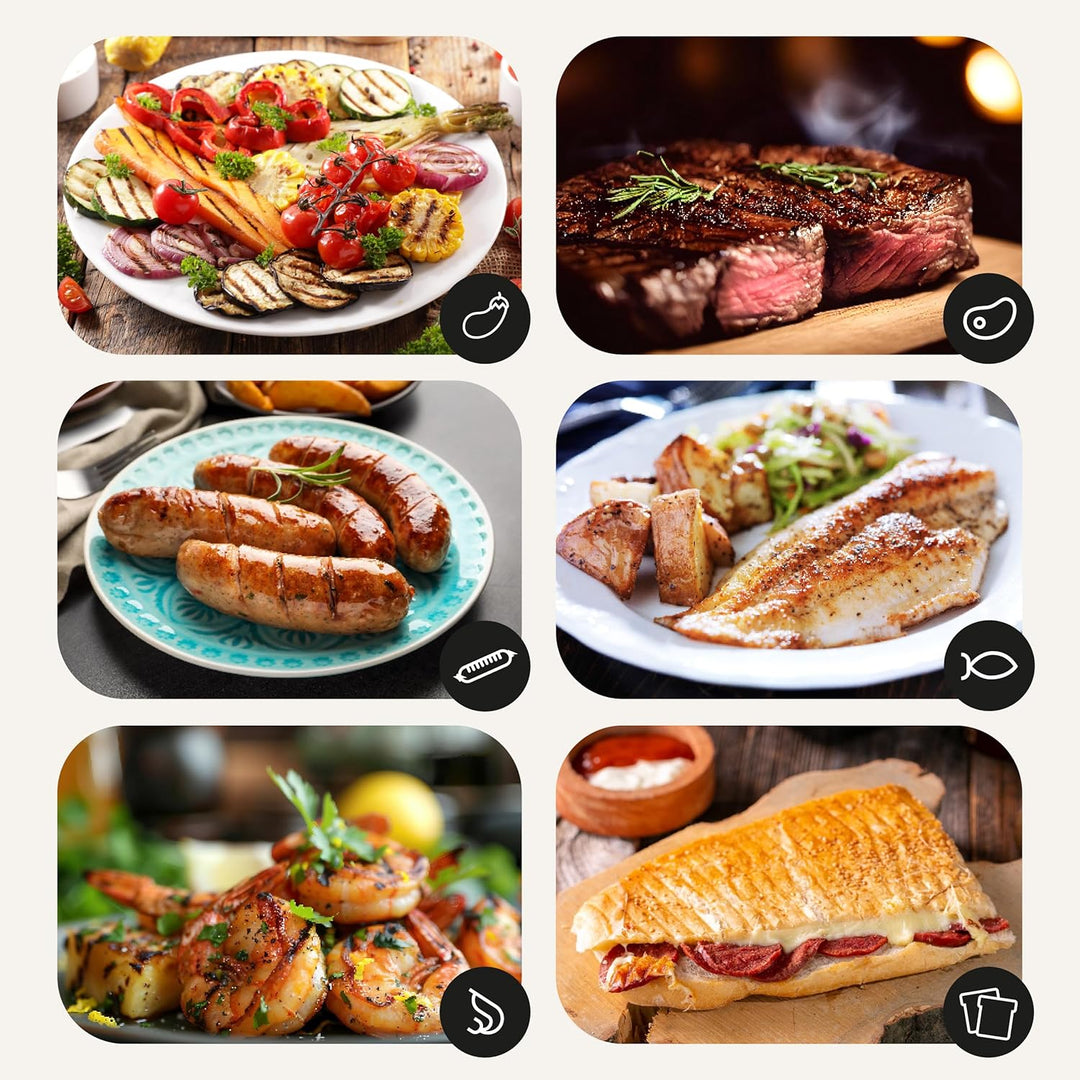 ZEEGMA GRILL CHEF BASE CONTROL 2-in-1 Elektro-Kontaktgrill und Toaster für Paninis, Toast, Steaks, 2