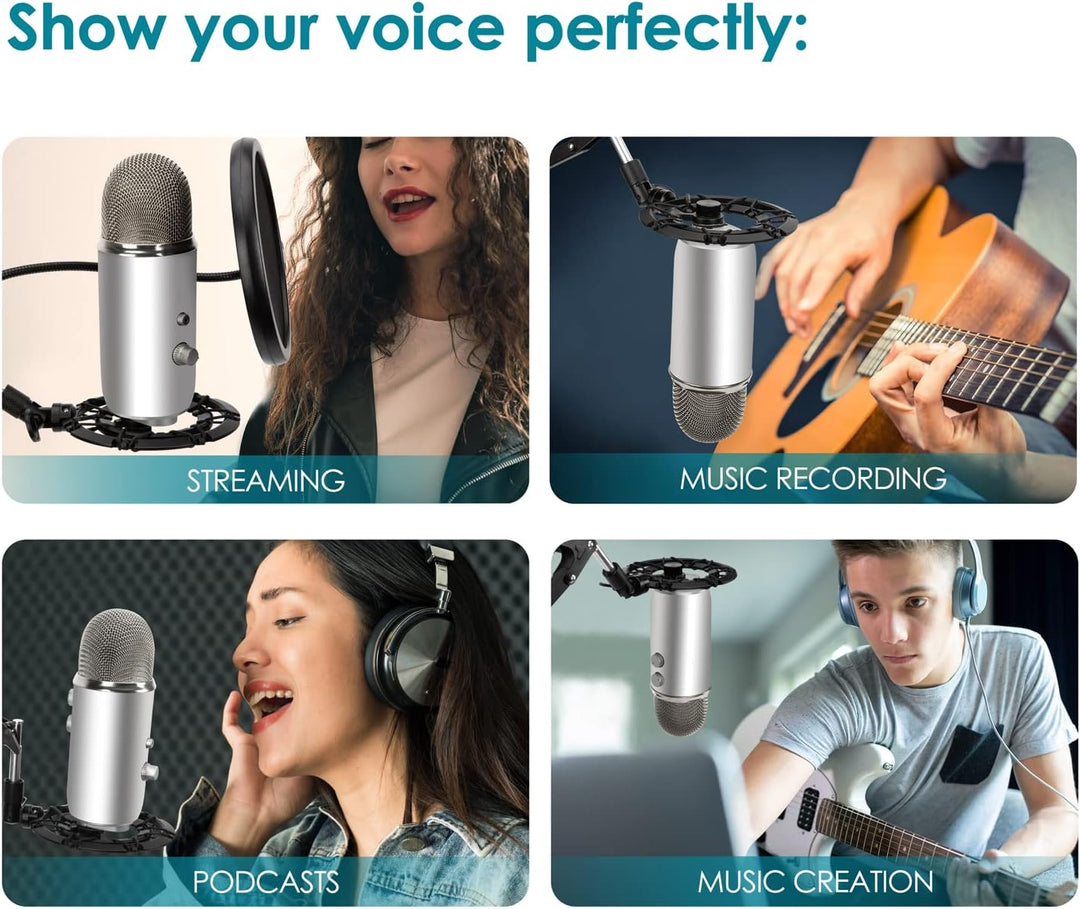 Shock Mount für Blue Yeti und Yeti Pro, Mikrofonspinne Reduziert Vibration und Verbessert die Aufnah