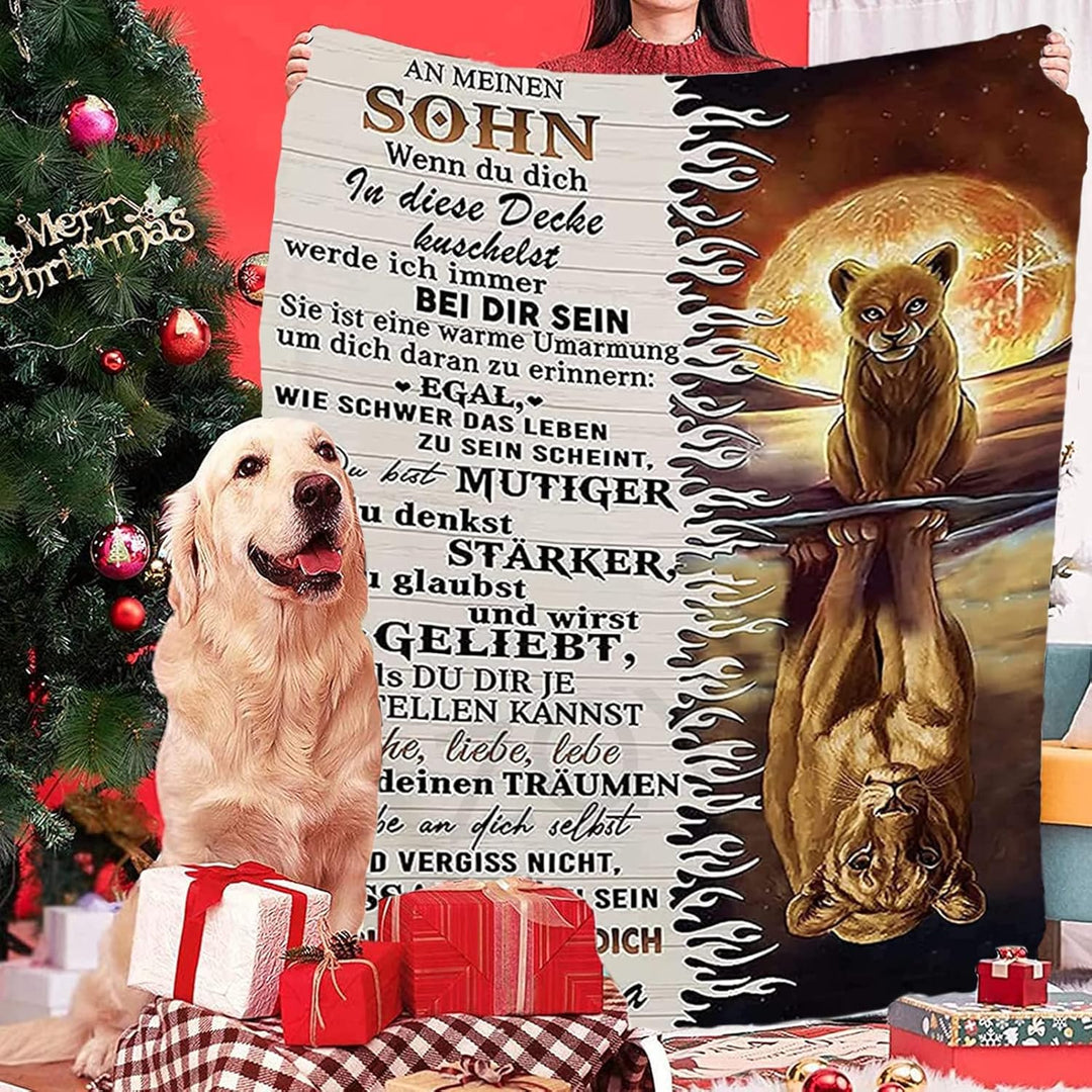 Personalisierte Decke Sohn Geschenke von Mama, Mutter Sohn Geschenke, Kuscheldecke Flauschige, Witzi