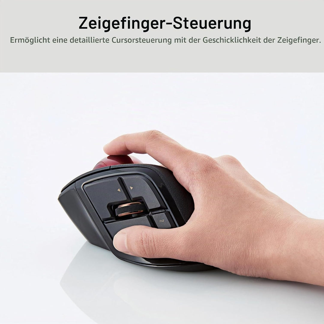 ELECOM Kabelgebundene / kabellose / Bluetooth-Fingerbetriebene Trackball-Maus, kompatibel mit Window