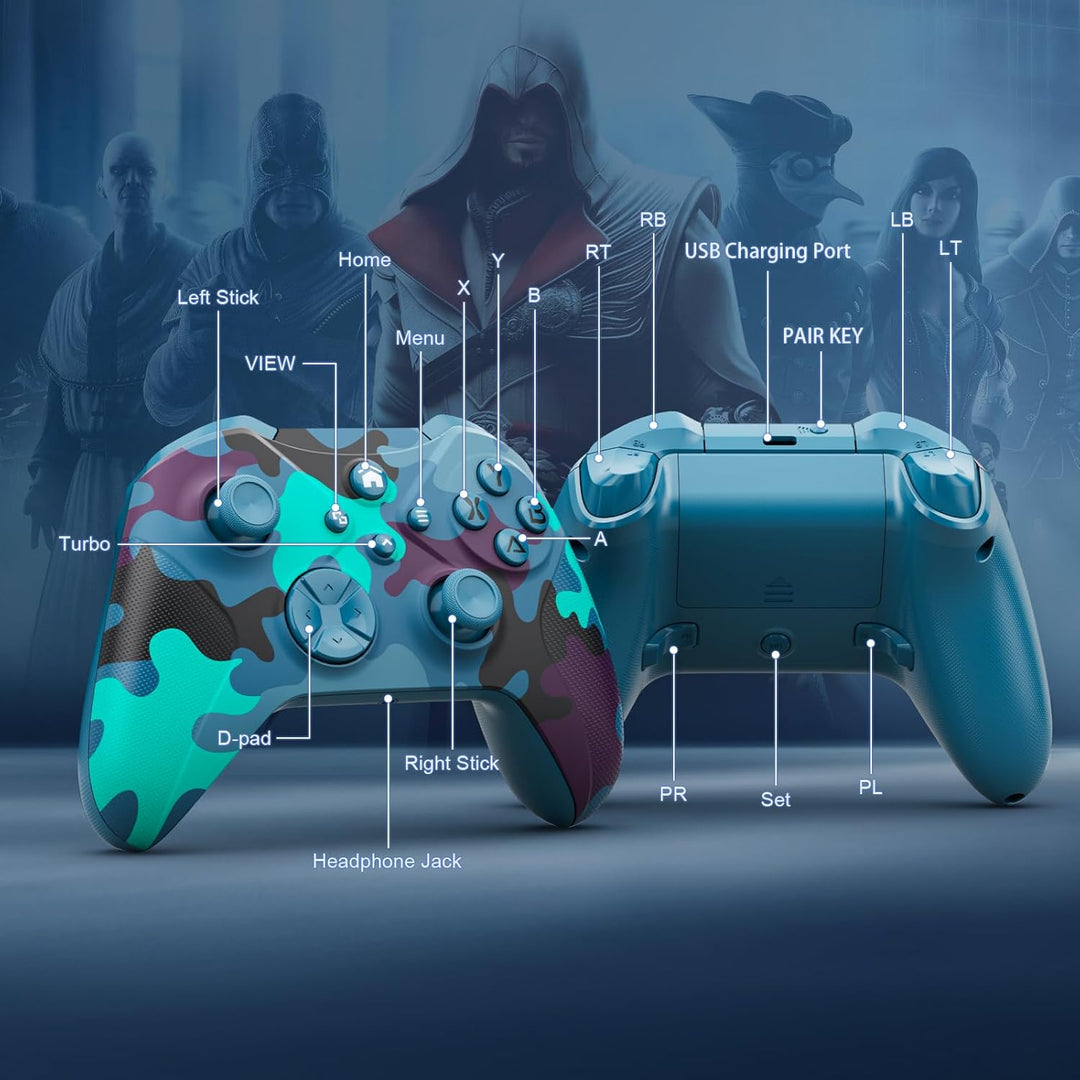Lapezei Wireless Controller für Xbox Series S/X, mit Xbox One/PC/Android/iOS, Bluetooth Gamepad mit