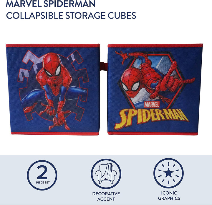 Idea Nuova Marvel Spiderman Aufbewahrungswürfel, zusammenklappbar, Blau, Spiderman