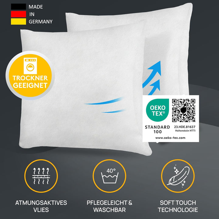 LILENO HOME 4er Set Kissenfüllung 30x30 cm - 40°C waschbares Innenkissen geeignet für Allergiker - P