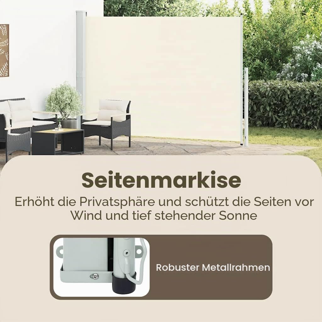 vidaXL Seitenmarkise Ausziehbar UV-beständig Sonnenschutz Sichtschutz Windschutz Seitenrollo Markise