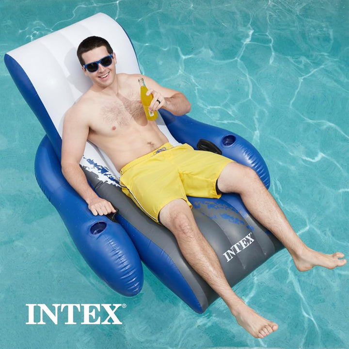 Intex Floating Recliner Lounge - Aufblasbarer Badelounge, mehrfarbig, 180 x 135