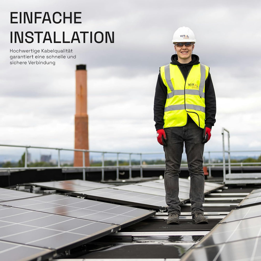 HB-DIGITAL 10m Solarkabel H1Z2Z2-K TÜV Rheinland geprüft 6mm2 UV-beständig flexibel PV Kabel Reines