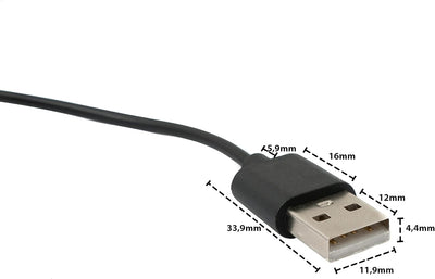 System-S USB 2.0 Kabel 100 cm Ladestation für Suunto 9 Peak Smartwatch in Schwarz