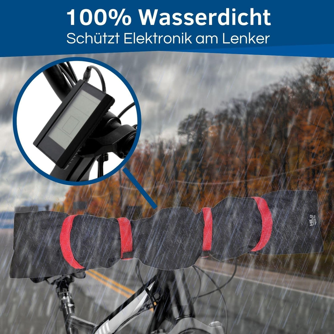 HiLo sports Lenkerschutzhülle E-Bike wasserdicht - [Für alle Fahrradlenker] - Passt auch für grosse