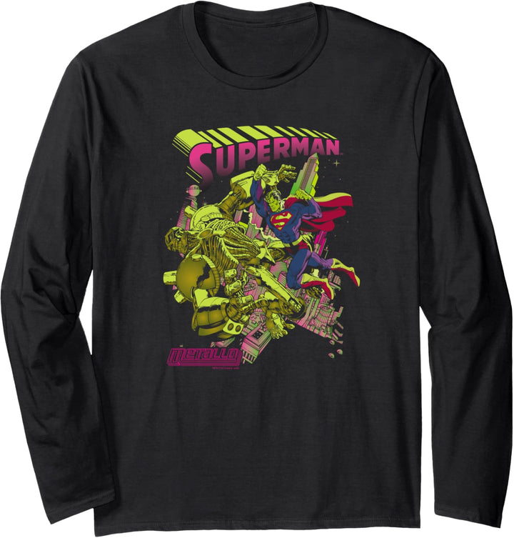 Superman Versus Metallo Blacklight Langarmshirt