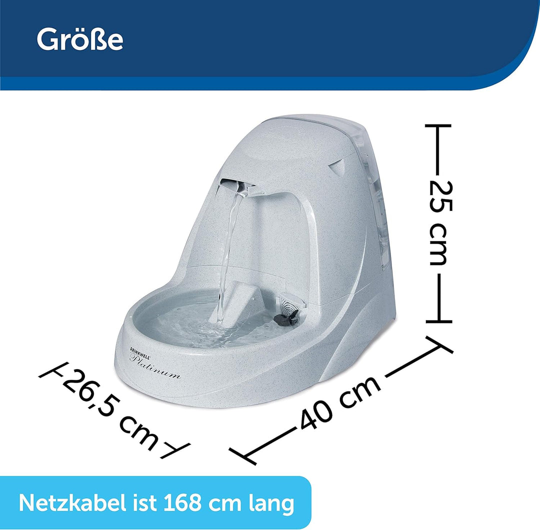 PetSafe - Drinkwell Platinum Wasserbrunnen für Hunde und Katzen, 5 l, Wasserspender für Haustiere, e