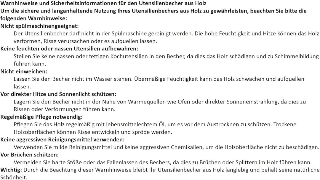 D.O.M. Utensilienbecher "Eckig" aus Olivenholz