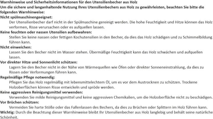 D.O.M. Utensilienbecher "Eckig" aus Olivenholz