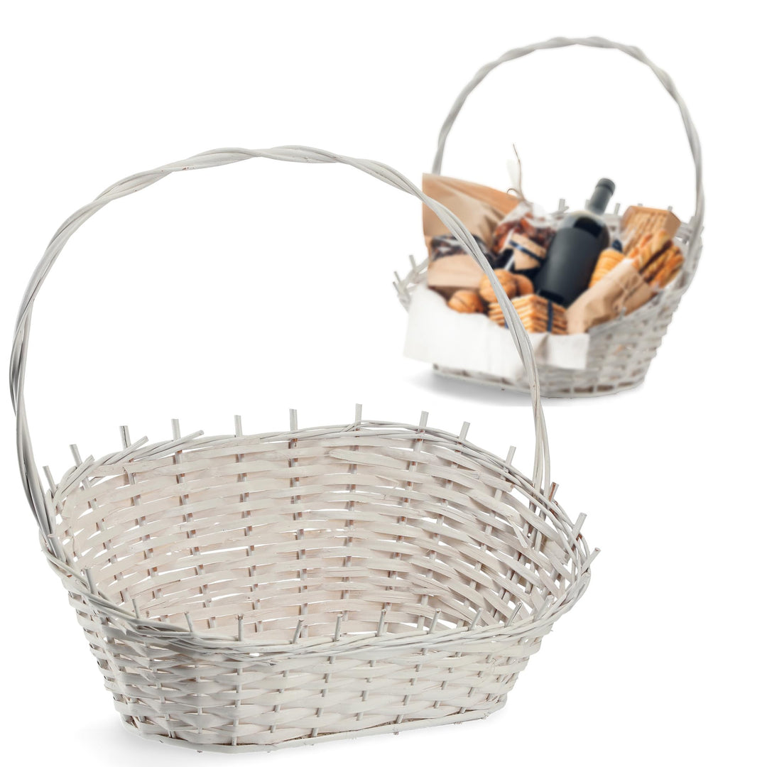 KADAX Geschenkkorb, Universeller Weidenkorb, Hochwertiger Henkelkorb, Flaschenkorb, Süssigkeitenkorb