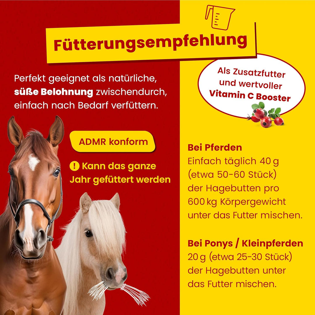 Horse-Direkt Hagebutten Ganze Früchte (Getrocknet) 10 kg – Mit Viel Vitamin C Für Pferde, Ponys, Nag
