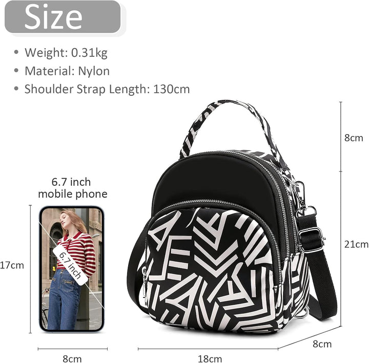 DIRRONA Damen Handtasche Lässiges Damen Umhängetasche Klein Rucksack Mode Drucken Schultertaschen Mu