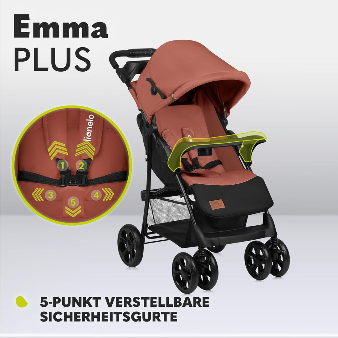 LIONELO Emma Plus Kinderwagen bis zu 15 kg, Kindersportwagen, leicht modern klein Buggy mit Liegepos
