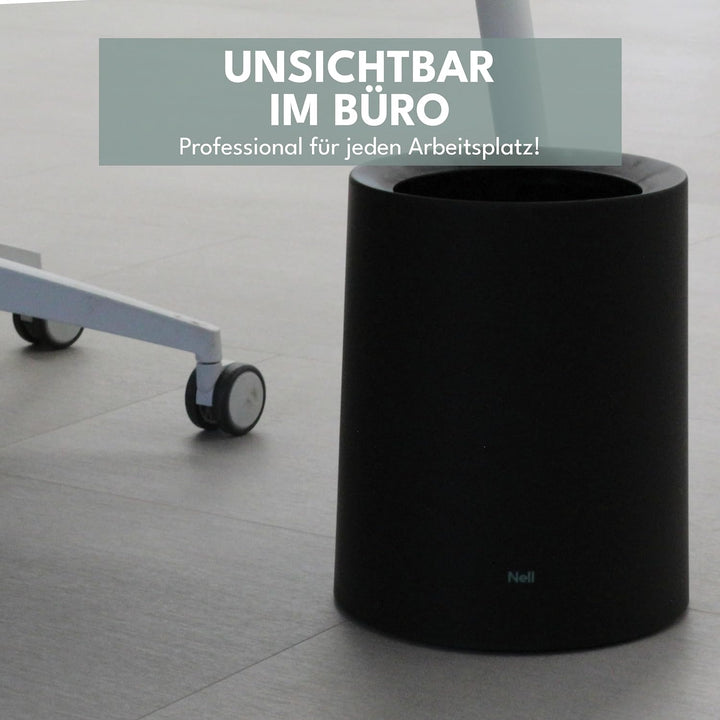 12L Mülleimer Schwarz Matt – Vielseitiger Badezimmer Papierkorb & WC Mülleimer, Büro Mülleimer Schwa