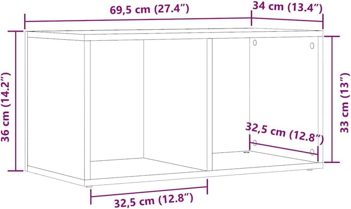 vidaXL Aufbewahrungstruhe Altholz-Optik 69,5x34x36 cm Holzwerkstoff, Aufbewahrungstruhe, Plattenspie