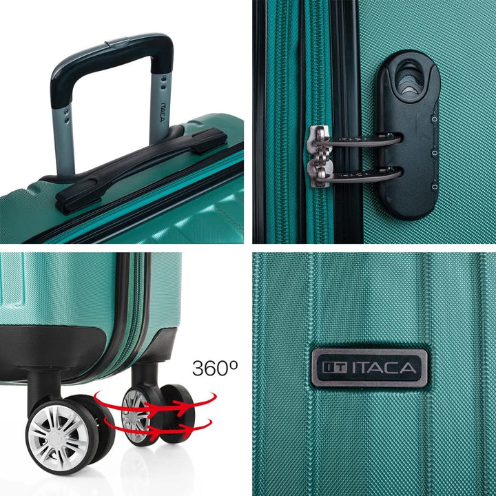 ITACA - Trolley Handgepäck Cabin Trolley Koffer Reisekoffer Hartschalenkoffer mit Zahlenschloss - Ka